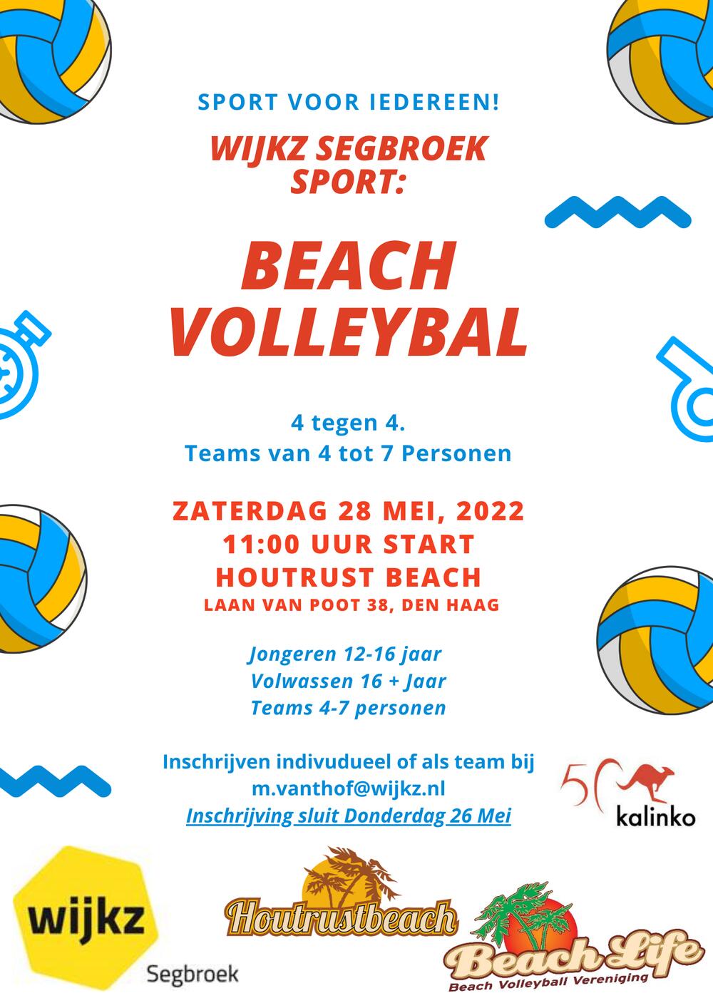 Meld je aan voor Beach volleybal in Segbroek