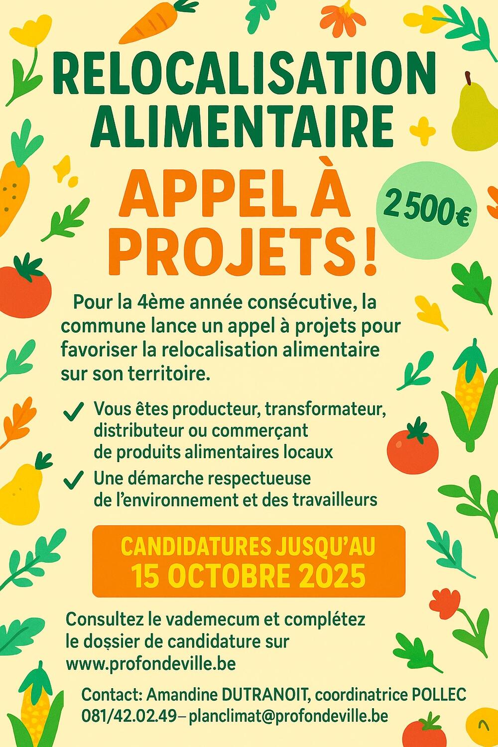 Appel à projets relocalisation de la production alimentaire
